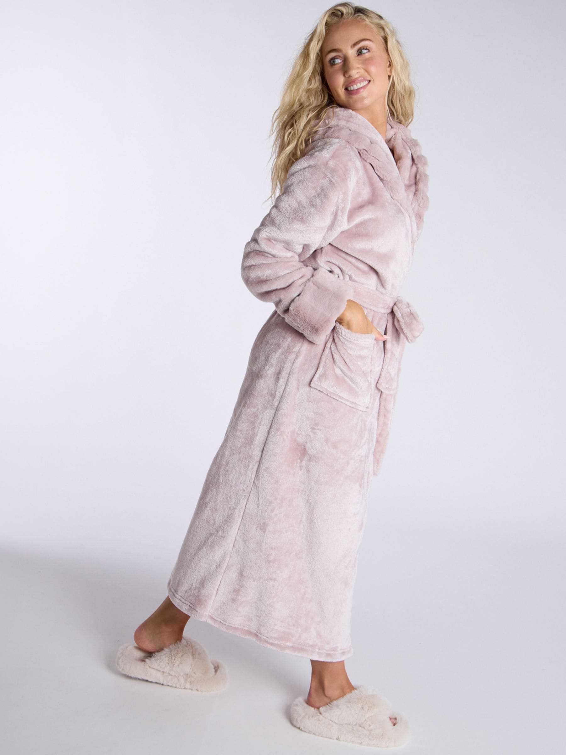 Buy Boux Avenue Cut Faux Fur Cosy Long Dressing Gown from Next Luxembourg