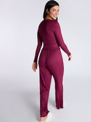 Boux Avenue Rib Wrap Pyjamas Top and Trousers - Image 2 of 5
