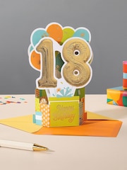 Hallmark Green 18th Birthday Card 3D Pop-Up Paper Wonder Design - Image 1 of 4