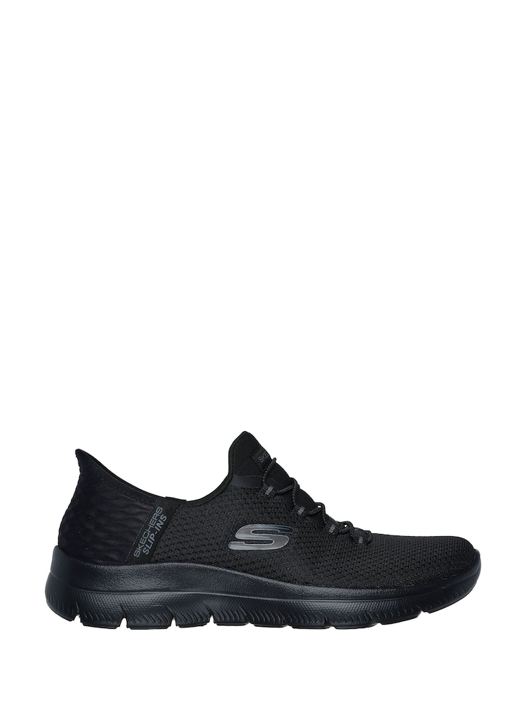 Skechers Black/chrome Womens Slip In Summits Dazzling Haze Trainers - Image 1 of 3 Skechers Black/chrome Womens Slip In Summits Dazzling Haze Trainers - Image 1 of 3
