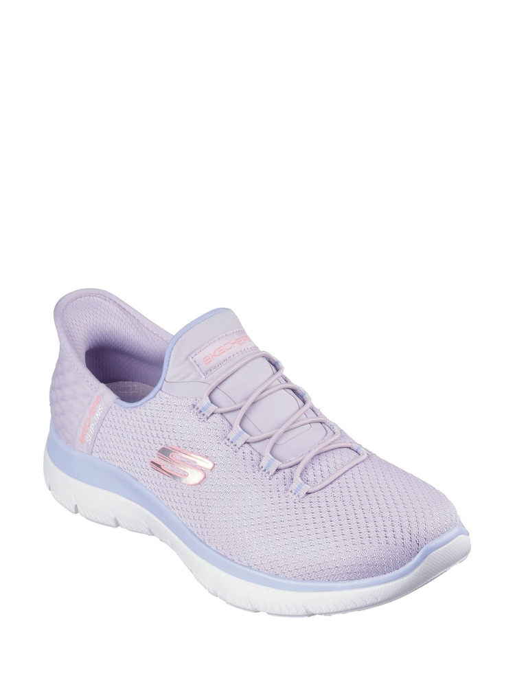 Skechers Purple Womens Slip In Summits Dazzling Haze Trainers - Image 2 of 3 Skechers Purple Womens Slip In Summits Dazzling Haze Trainers - Image 2 of 3