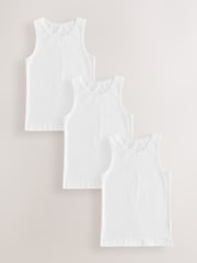 White 3 Pack Lace Trim Vest (1.5-16yrs) - Image 1 of 6