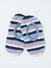 FatFace Navy Stripe Slipper Socks - Image 1 of 2
