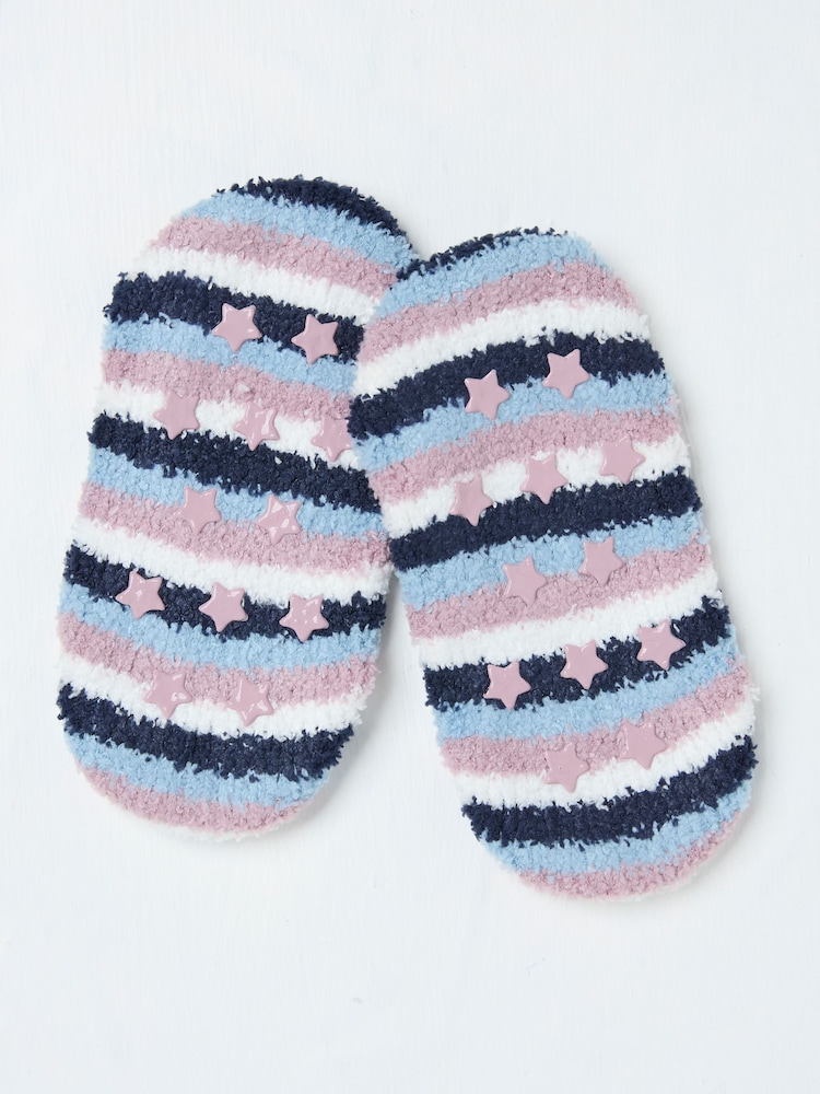 FatFace Navy Stripe Slipper Socks - Image 2 of 2 FatFace Navy Stripe Slipper Socks - Image 2 of 2