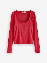 Boux Avenue Red Rib Christmas Bear Fairisle Pattern Long Sleeve Top And Shorts Set - Image 7 of 8