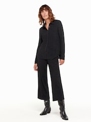 Whistles Eva Sparkle Cropped Black Trousers - Image 1 of 5