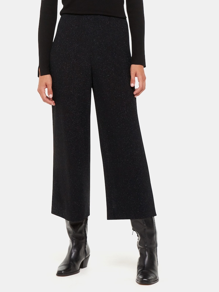 Whistles Eva Sparkle Cropped Black Trousers - Image 2 of 5