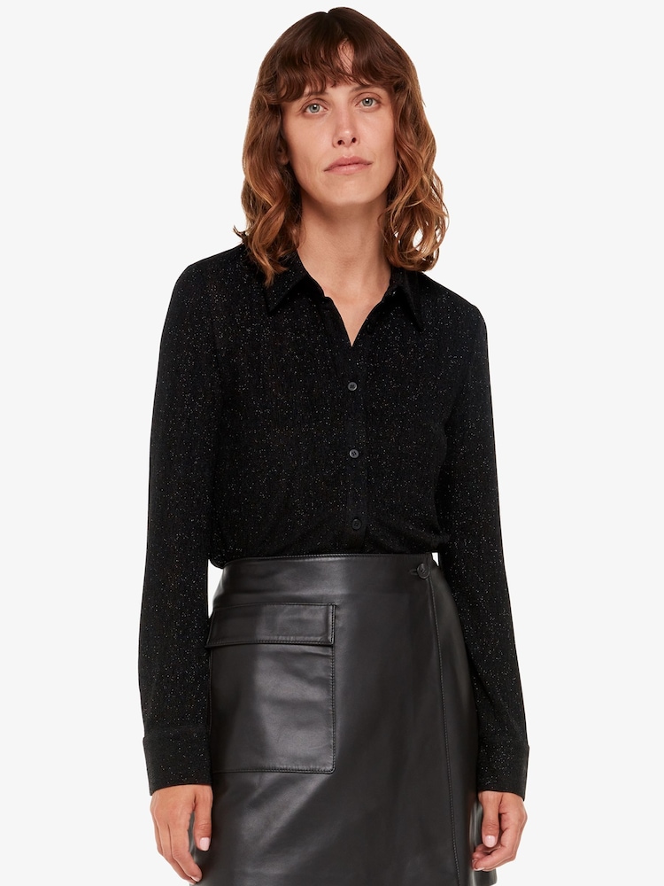 Whistles Black Eva Sparkle Shirt - Image 2 of 5