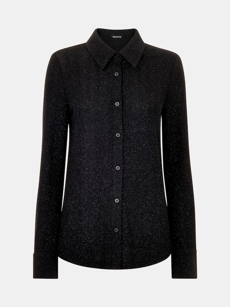 Whistles Black Eva Sparkle Shirt - Image 5 of 5