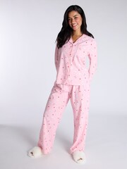 Boux Avenue Pink Dear Santa Fleece Pyjamas in a Bag - Image 5 of 7
