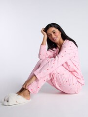 Boux Avenue Pink Dear Santa Fleece Pyjamas in a Bag - Image 6 of 7