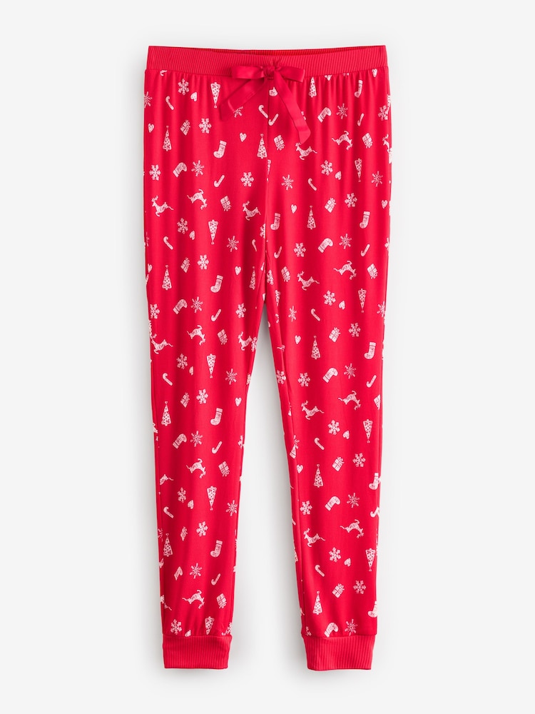 Boux Avenue Red Christmas Top and Leggings Pyjamas Set - Image 3 of 3