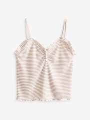 Boux Avenue Natural Stripe Rib Cami and Trousers Pyjama Set - Image 7 of 8