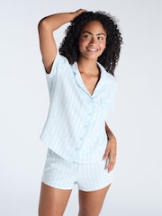 Boux Avenue Blue Stripe 100% Cotton Shorts  Pyjamas - Image 2 of 7
