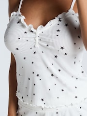 Boux Avenue Cream Rib Star Cami & Shorts Set - Image 6 of 6