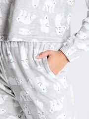 Boux Avenue Grey Christmas Polar Bear Velour Lounge Pyjamas Set - Image 5 of 5