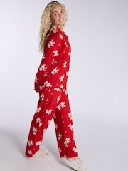 Boux Avenue Red Teddy Bear Fleece Pyjamas in a Bag - Image 5 of 6