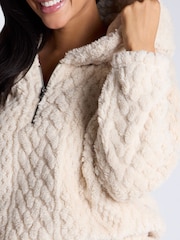 Boux Avenue Cable Nude Cosy Hoodie & Shorts Set - Image 6 of 6