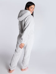 Boux Avenue Cosy Grey Cable Hoodie and Joggers Lounge Set - Image 2 of 6