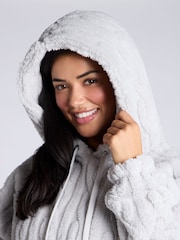 Boux Avenue Cosy Grey Cable Hoodie and Joggers Lounge Set - Image 5 of 6