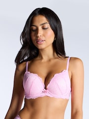 Rosa - Sujetador con escote acolchado de encaje Aliyah de Boux Avenue - Imagen 1 de 5