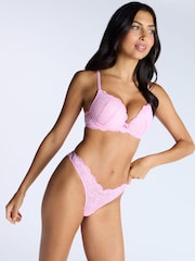 Rosa - Sujetador con escote acolchado de encaje Aliyah de Boux Avenue - Imagen 3 de 5