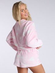 Boux Avenue Pink Heart Plush Crew and Shorts - Image 3 of 5