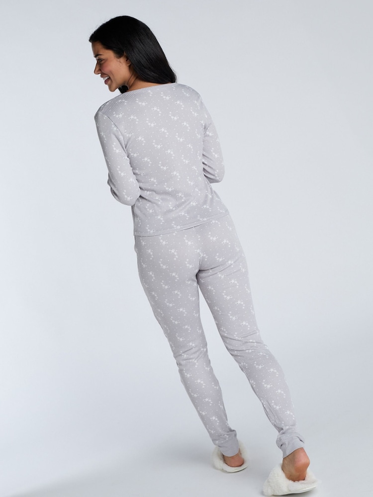 Grau/Sternmotiv - Boux Avenue – Set aus geripptem Top und Leggings mit Sternmuster - Bild 2 von 6 Grau/Sternmotiv - Boux Avenue – Set aus geripptem Top und Leggings mit Sternmuster - Bild 2 von 6