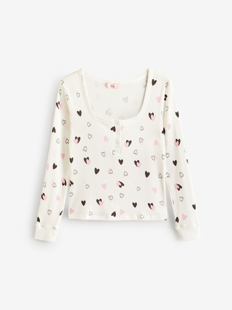 Elfenbein mit rosafarbenen Herzen - Boux Avenue – Set aus geripptem Top und Leggings mit Sternmuster - Bild 8 von 8 Elfenbein mit rosafarbenen Herzen - Boux Avenue – Set aus geripptem Top und Leggings mit Sternmuster - Bild 8 von 8