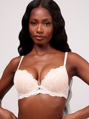 Crema - Sujetador con escote acolchado de encaje Aliyah de Boux Avenue - Imagen 3 de 4
