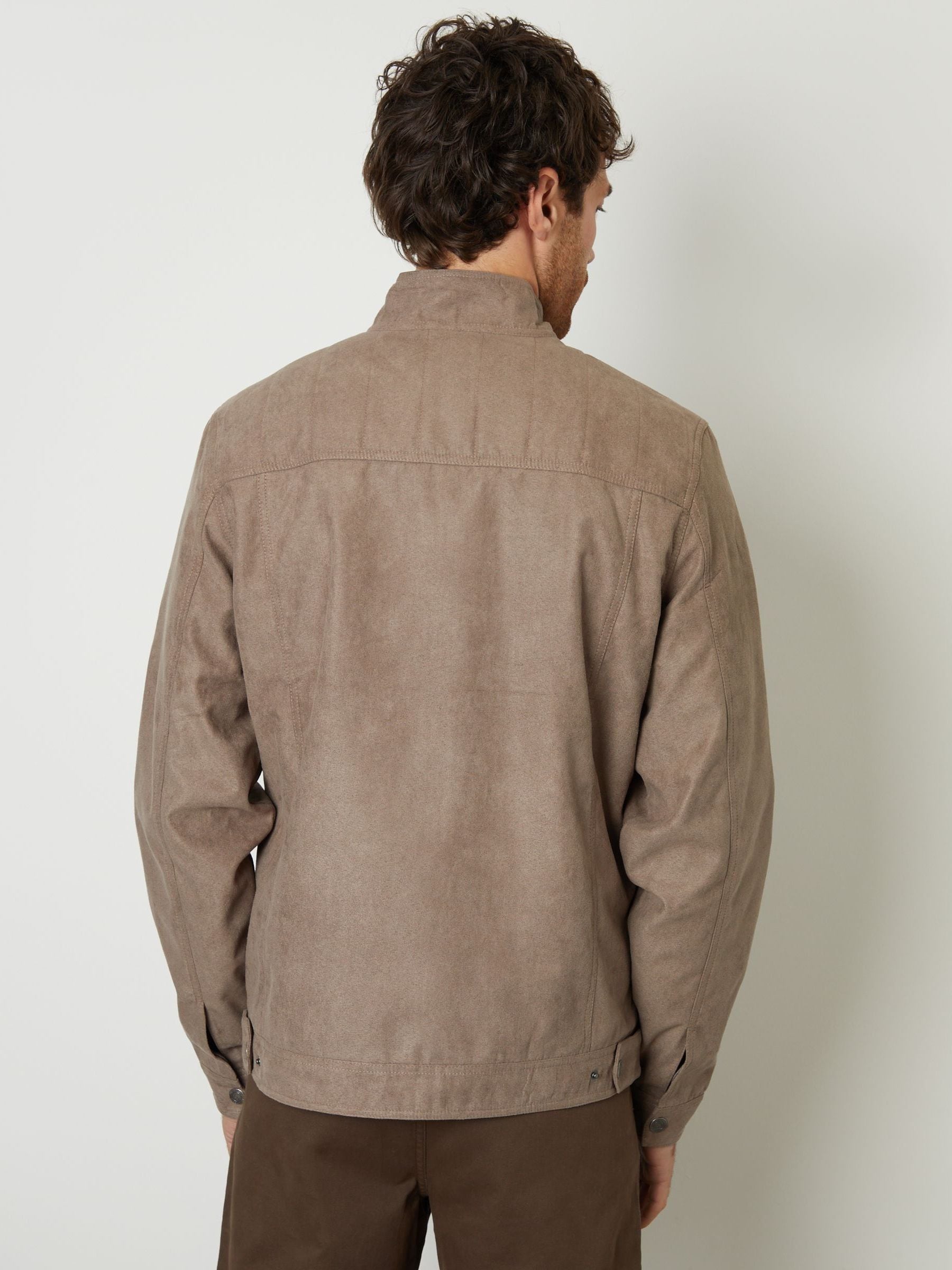 Buy Threadbare Brown Faux Suede Racer Jacket from Next USA Buy Threadbare Brown Faux Suede Racer Jacket from Next USA