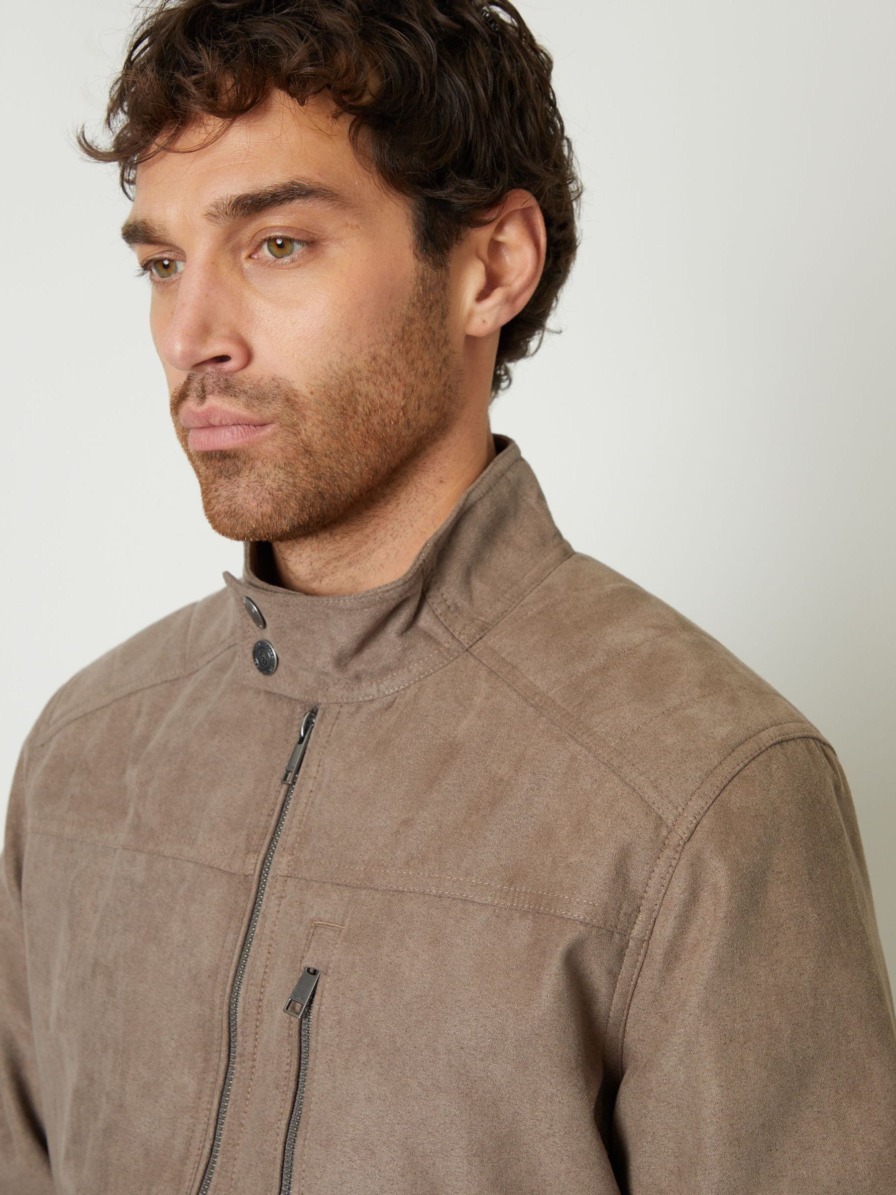 Buy Threadbare Brown Faux Suede Racer Jacket from Next USA