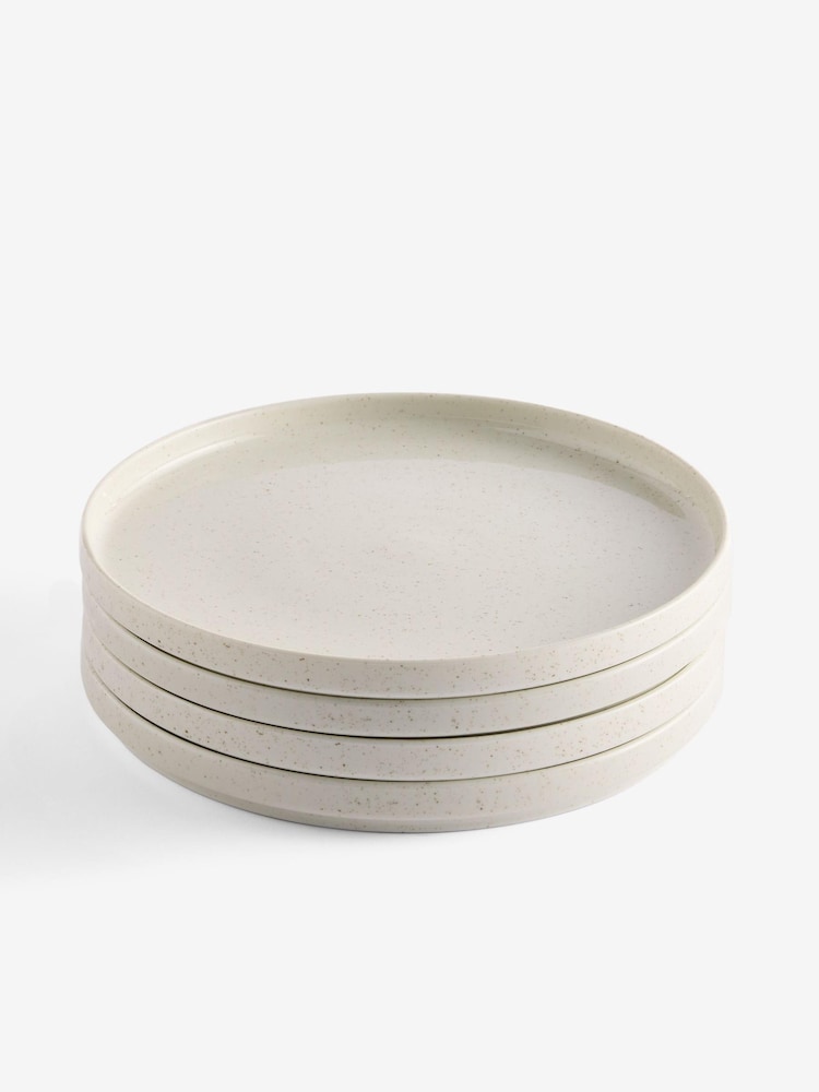 Set of 4 Natural Cream Hayden Dinner Plates - Image 1 of 1