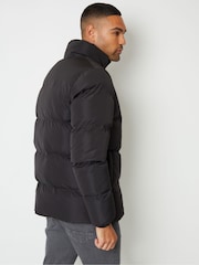 Threadbare Black Showerproof Funnel Neck Puffer Jacket - Image 1 of 5