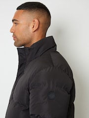 Threadbare Black Showerproof Funnel Neck Puffer Jacket - Image 2 of 5