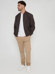 Threadbare Chocolate Showerproof Classic Bomber Jacket - Image 5 of 6