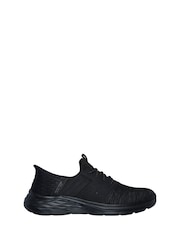 Skechers Black/White Garner Newick Slip In Trainers - Image 1 of 5