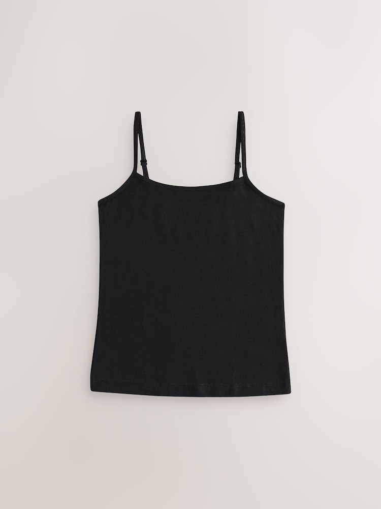 Black Strappy Cami Vests 3 Pack (1.5-16yrs) - Image 2 of 7