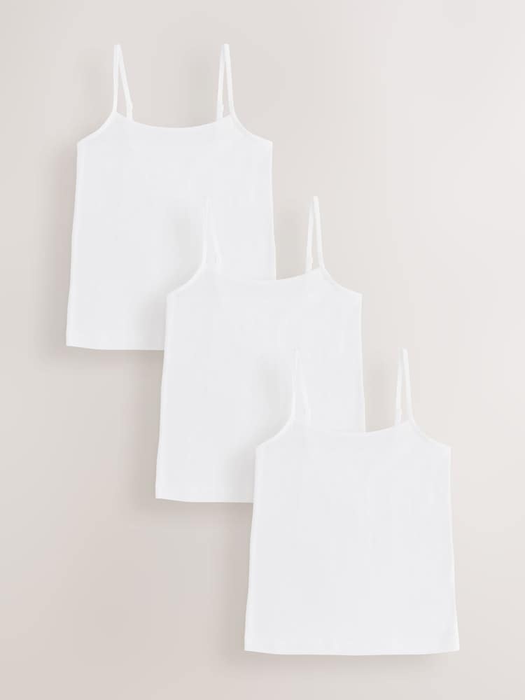 White 3 Pack Lace Cami Vest (1.5-16yrs) - Image 1 of 7