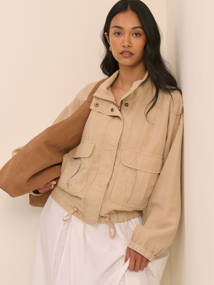 Nobodys Child Brown Addison Tencel Utility Jacket - Image 1 of 4