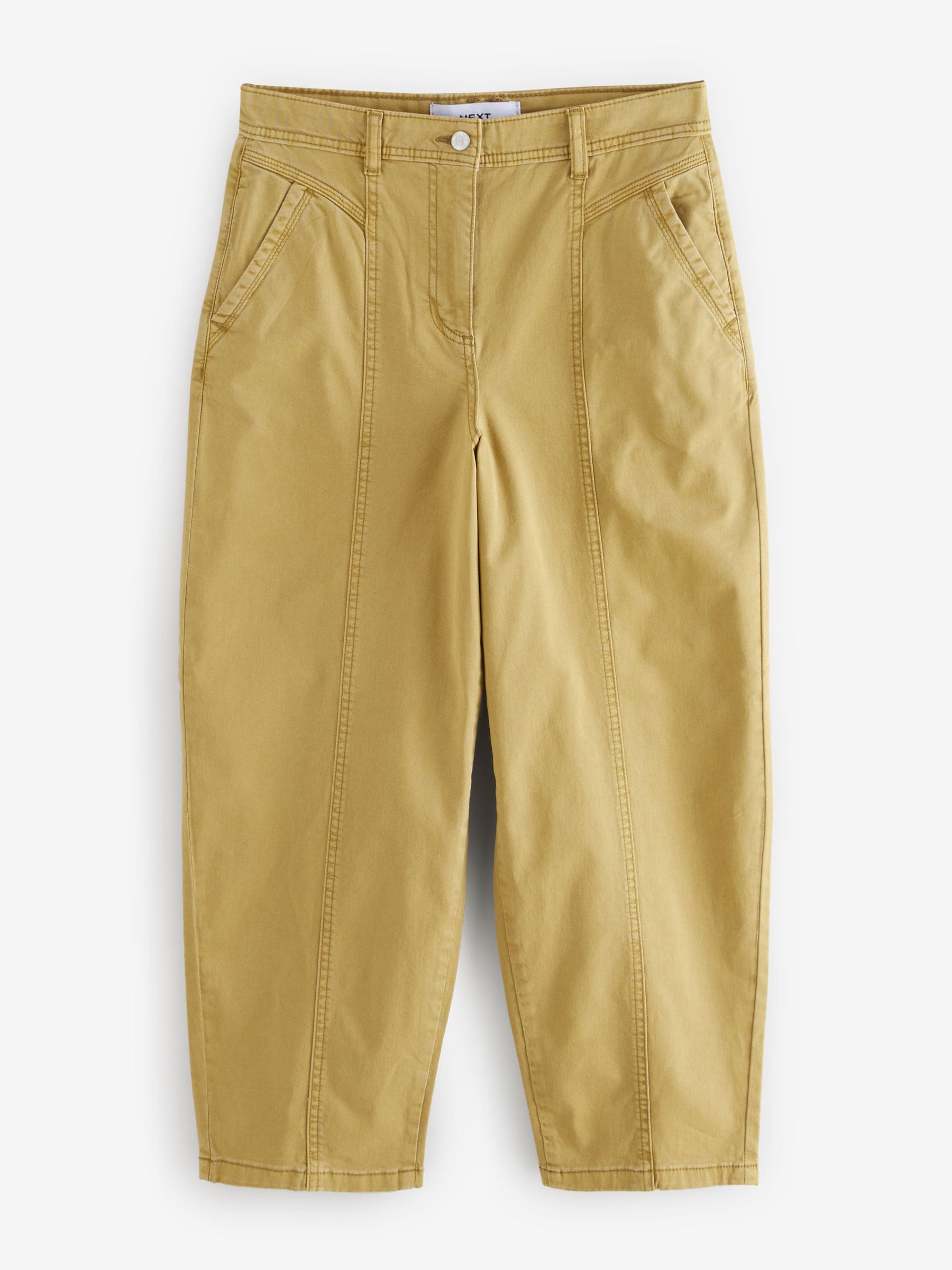Buy Mustard Yellow Barrel Leg Chino Trousers from Next USA