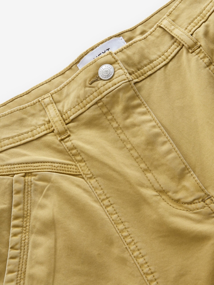Mustard Yellow Barrel Leg Chino Trousers - Image 6 of 7