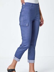 Pantalones cargo elásticos con vuelto de Roman - Imagen 4 de 5