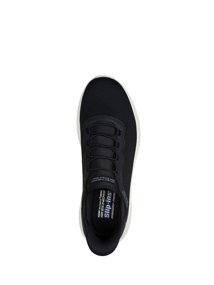 Skechers Dark Black Bobs Squad Chaos Daily Hype Slip In Trainers - Image 6 of 6
