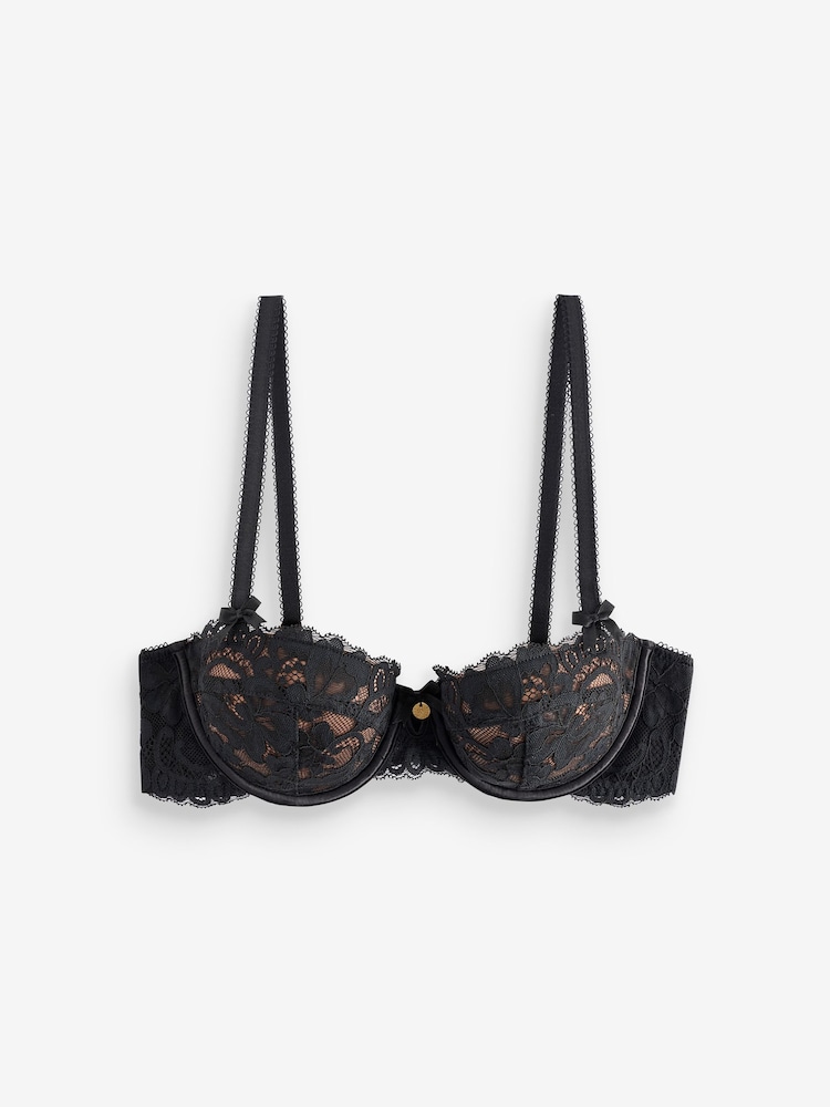 Boux Avenue Lana Padded Black Lace Plunge Bra - Image 6 of 6