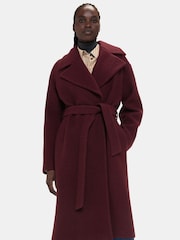 Whistles Red Lorna Wrap Wool Coat - Image 1 of 5