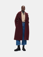 Whistles Red Lorna Wrap Wool Coat - Image 3 of 5