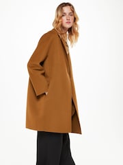 Whistles Brown Print Julia Double Faced Coat - Image 4 of 5