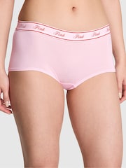 Victoria's Secret PINK Pink Tulip Lights Graphic Short Cotton Logo Knickers - Image 1 of 4