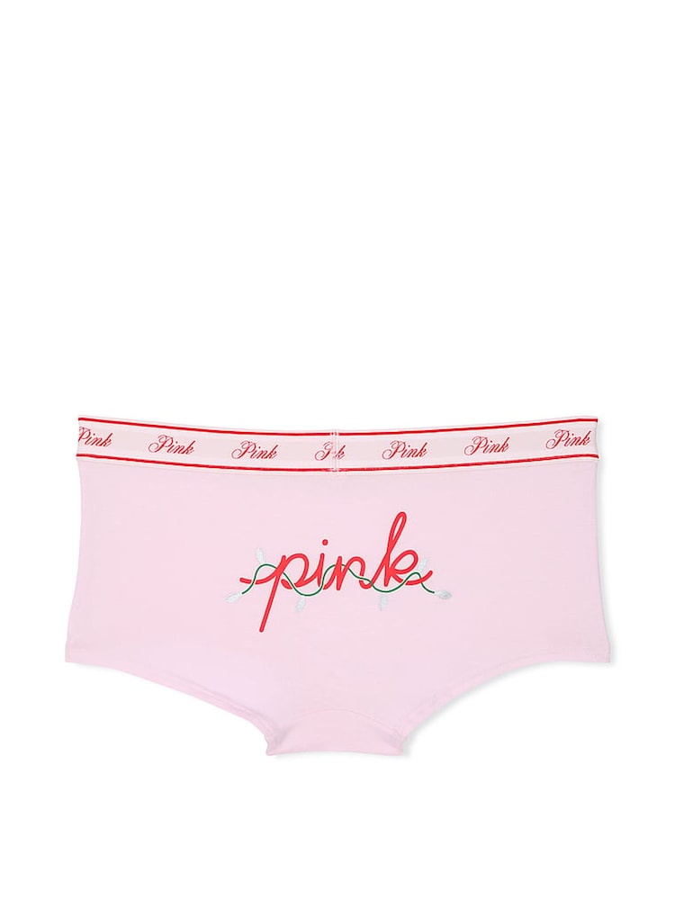 Victoria's Secret PINK Pink Tulip Lights Graphic Short Cotton Logo Knickers - Image 4 of 4